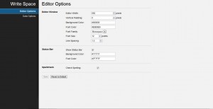 write space menu Write Space Einstellungen und Import