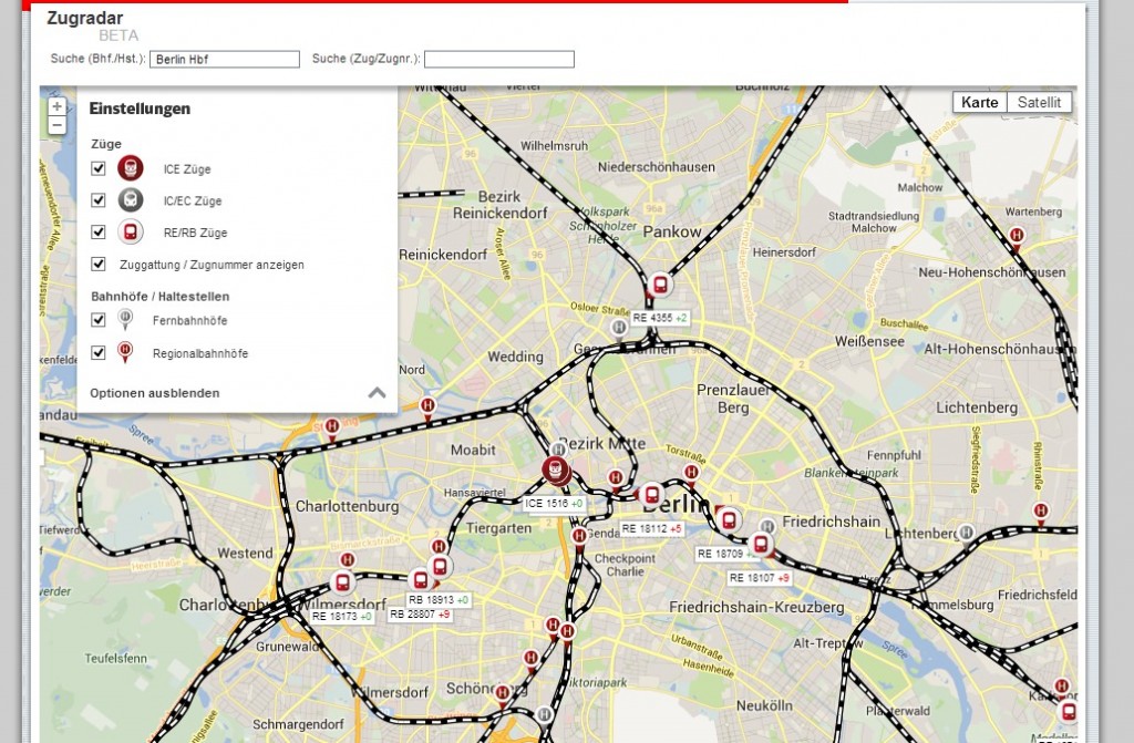 Zugradar Deutsche Bahn