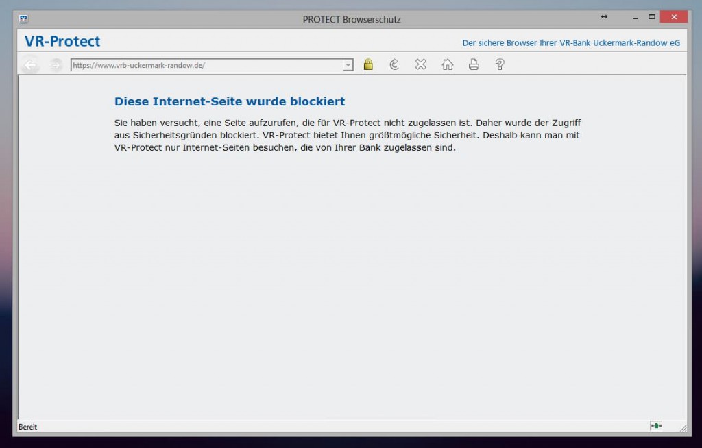 VR Protect Browserschutz Sperre