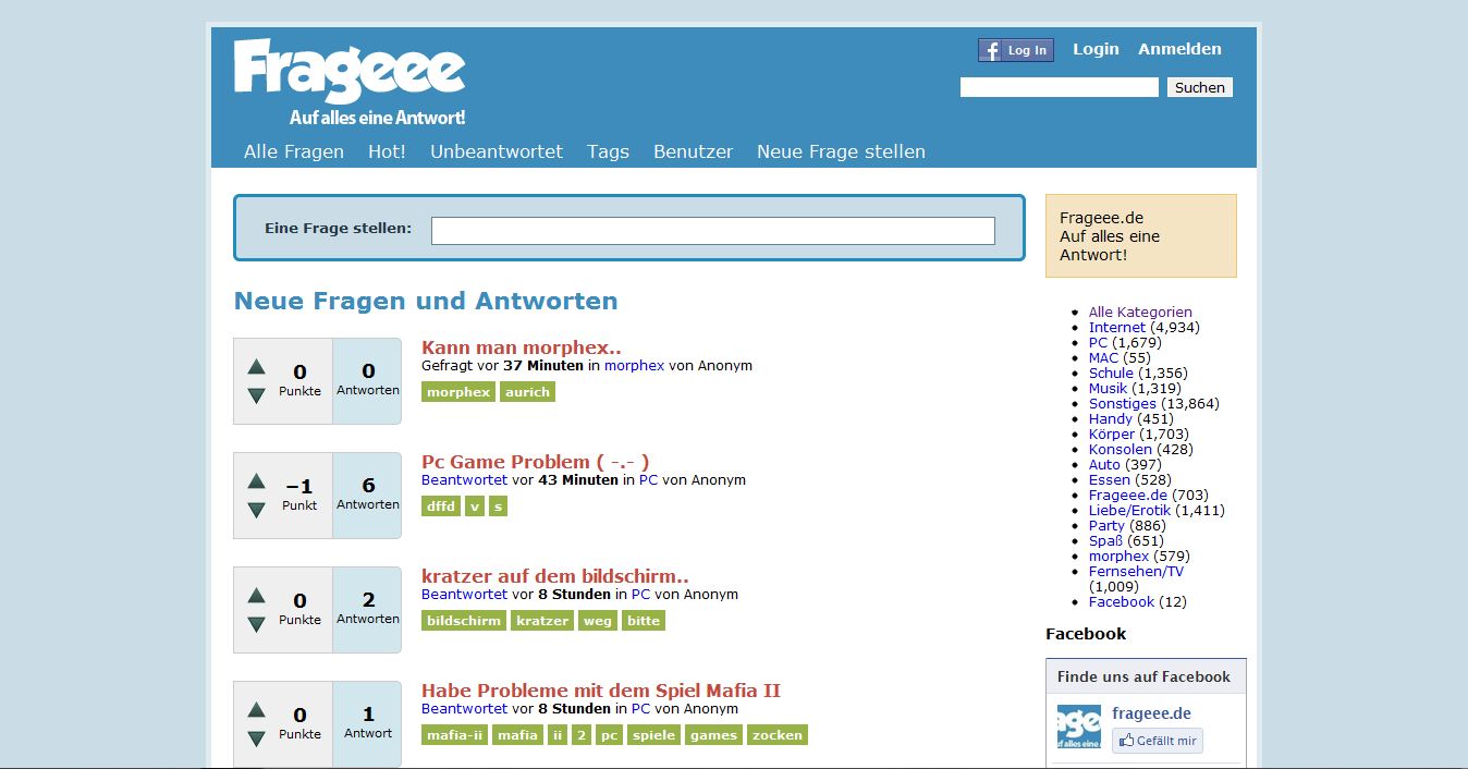 Frageee – Fragen stellen und Antworten bekommen