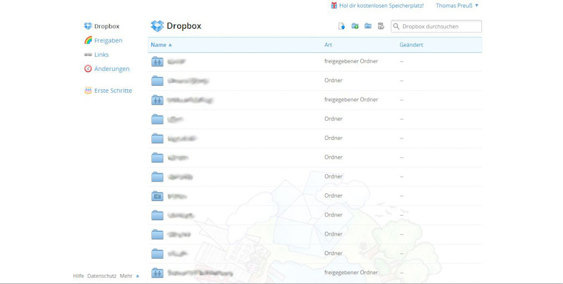 Dropbox - neues Interface