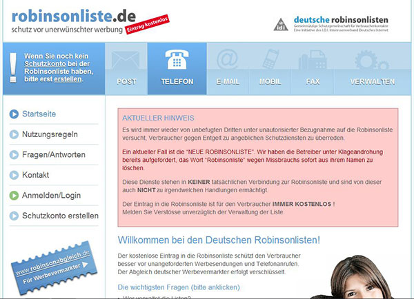 Robinsonliste – macht Werbung ein Ende