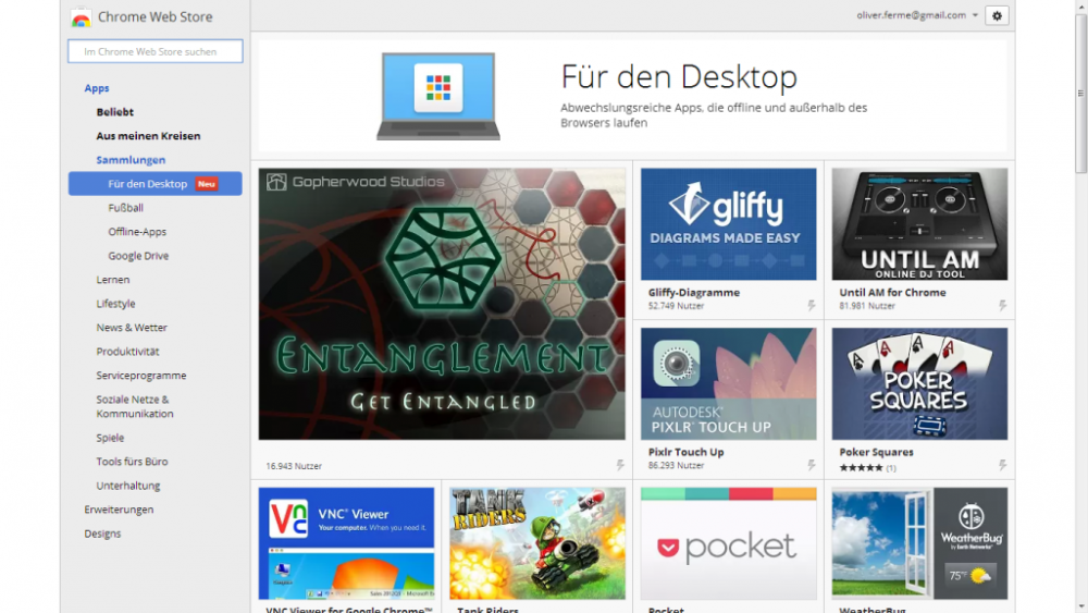 Chrome Apps auch für Desktop – Installation möglich